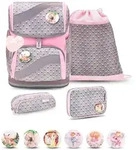 Belmil Smarty Schulranzen Set 5-teilig mit 6 Patches - Favourite Pet 2 - Grau