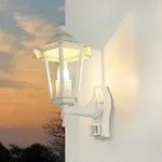 Outdoor Wandlampe "Paris" mit Bewegungsmelder Wei&szlig;-Gold E27 nostalgische