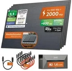 Solarway&reg;️ 2000Wp / 800W Balkonkraftwerk mit 1,6 kWh Speicher komplett Steckdose -
