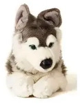 Uni-Toys - Husky grau, liegend - 43 cm (L&auml;nge) - Pl&uuml;sch-Hund, Haustier -