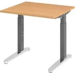 b&uuml;m&ouml; Schreibtisch Serie-XB - Nachbildung: Buche, Gr&ouml;&szlig;e: 80 x 80 cm, Gestell: