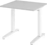 b&uuml;m&ouml; Schreibtisch Serie-XB - Gr&ouml;&szlig;e: 80 x 80 cm, Nachbildung: Grau, Gestell: