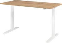 Sitz-Steh-Schreibtisch XMKA16, 1600 x 800 x 700-1200 mm, Asteiche/wei&szlig;