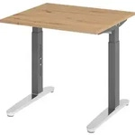 b&uuml;m&ouml; Schreibtisch Serie-XB - Nachbildung: Asteiche, Gr&ouml;&szlig;e: 80 x 80 cm, Gestell: