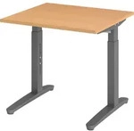 b&uuml;m&ouml; Schreibtisch Serie-XB - Nachbildung: Buche, Gr&ouml;&szlig;e: 80 x 80 cm, Gestell: