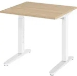 b&uuml;m&ouml; Schreibtisch Serie-XB - Gr&ouml;&szlig;e: 80 x 80 cm, Nachbildung: Eiche, Gestell: