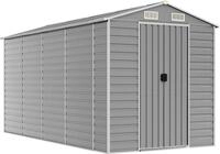 vidaXL Gartenhaus Hellgrau 191x385x198 cm Verzinkter Stahl