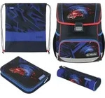 herlitz Schulranzen-Set Loop Plus High Speed Kunstfaser blau - Blau/Rot