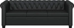 vidaXL Chesterfield-Sofa 3-Sitzer Kunstleder Schwarz - Schwarz