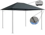 Ersatzdach f&uuml;r Garten Pavillon 3x4m Grau Pavillondach Ersatzbezug - Grau