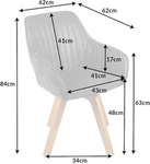 riess-ambiente Drehbarer Design Stuhl LIVORNO grau Samt Buchenholz Beine mit