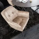 riess-ambiente Design Stuhl LOFT champagner Samt drehbar Metallgestell schwarz...