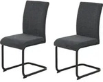 Hela Tische, 2er Set Freischwinger Stuhl, Esszimmerstuhl LINN - Bezug Webstoff