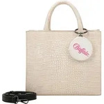 BUFFALO Handtasche Umh&auml;ngetasche 2-Tone Croco Big Boxy Collection Shopper White