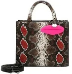 BUFFALO Handtasche Umh&auml;ngetasche Fancy Snake Big Boxy Collection Shopper Pink