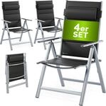 CASARIA&reg; Gartenst&uuml;hle 4er Set Klappbar Gepolstert Alu 8- Fach Verstellbar 120...