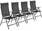 SONGMICS Gartenstuhl (4 St),8-fach verstellbare R&uuml;ckenlehne,Campingstuhl schwarz -