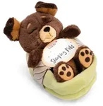 Kuscheltier Sleeping Pets brauner Hund 12cm im gr&uuml;nen K&ouml;rbchen NICI GREEN - Braun