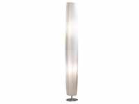 SalesFever Stehleuchte 120 cm rund | Plissee Latex-Lampenschirm | verchromtes Metall
