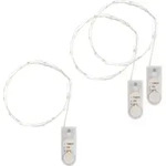 VBS Micro-LED-Lichterkette, mit Timer, 10 LEDs, 3 St&uuml;ck - Transparent