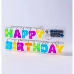 LED Lichterkette HAPPY BIRTHDAY - 13 warmwei&szlig;e LED - L: 1,10m -...