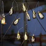 LED Lichterkette Mini Laternen - 10 warmwei&szlig;e LED - Timer - Batteriebetrieb -...