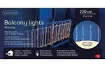 Lumineo Balkonbeleuchtung 220 LED 2x1 m warm wei&szlig;, transparentes Kabel - Wei&szlig;