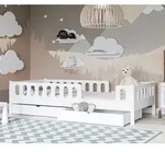 LARS Kinderbett Jugendbett 200x90 cm - Wei&szlig;, 2 Schubladen, Rausfallschutz abnehmbar,