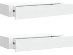 vidaXL Wandregale mit Schubladen 2 Stk. Wei&szlig; 60x23,5x10 cm MDF - Wei&szlig;