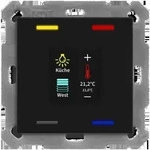 MDT BE-TAS55T406.01 KNX Taster Smart 55 4-f m.Farbdisplay u.T-/F-Sensor sw matt -