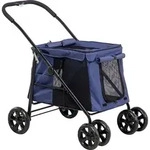 PawHut Hundewagen, faltbarer Hundebuggy, Hundetrolley mit Kissen, Katzenbuggy...