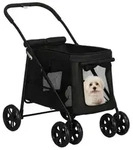 PawHut Hundewagen, Hundetrolley mit Kissen, faltbarer Hundebuggy, Katzenbuggy