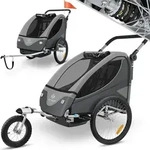 KESSER&reg; Kinderanh&auml;nger Fahrradanh&auml;nger 360&deg; Drehbar mit Federung 2in1