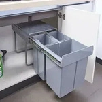 Einbau-M&uuml;lleimer 'Froland' 48x34x42cm Grau 2x10L+1x20L - Grau