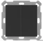 MDT BE-TAL55B206.01 KNX Taster Light 55 Basic 2-fach Schwarz matt Neutral