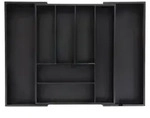 Relaxdays Besteckkasten ausziehbar, Bambus, HBT 6,5 x 35-58 x 43,5 cm, 6-8 F&auml;cher,