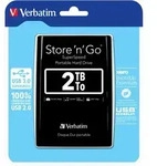 Verbatim Portables Festplattenlaufwerk Store 'n' Go USB 3.0, 2 TB, Schwarz, 2...