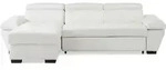Ecksofa mit Schlaffunktion - Ecke Links - Leder - Wei&szlig; - JONOVA - Wei&szlig;