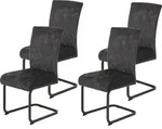 Hela Tische, 4er Set Freischwinger Stuhl RACHEL, Esszimmer, Microfaser Samt