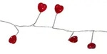 LED Drahtlichterkette rote Herzen - 72 rote Tautropfen LED - L: 2m - Batterie -...
