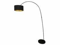SalesFever Bogenlampe | 1-flammig | Lampenschirm Stoff | Gestell Metall | B 135...