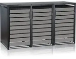 Zelsius M&uuml;lltonnenbox-Set f&uuml;r drei M&uuml;lltonnen | Anthrazit RAL 7016 | T&uuml;r in