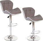 2er-Set Barhocker HWC-A92, Barstuhl Tresenhocker, h&ouml;henverstellbar Kunstleder