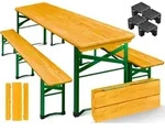 KESSER&reg; Bierzeltgarnitur 3-teilig mit 2x Bierb&auml;nke & 1x Biertisch Set - Hellbraun