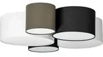 Lindby Deckenlampe Lettie, grau/schwarz/wei&szlig;, 5-flammig, E27 - Bunt