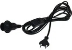 Netzkabel mit Schalter und E14 Fassung 1,4m + 2m lang schwarz