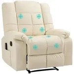 HOMCOM Massagesessel Fernsehsessel mit Liegefunktion 8 Massagepunkte - Beige