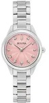 Bulova Damen Armbanduhr 96P249 Sutton Classic Diamant - Rosa