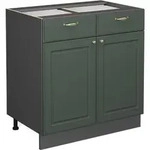 K&uuml;chenunterschrank Vicco Fame-Line Gr&uuml;n-Gold Landhaus 80 cm ohne Arbeitsplatte,