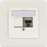 Digitus Frontplatte und Einbaurahmen f&uuml;r Multimedia / Keystone Module, Flach, Wei&szlig;,